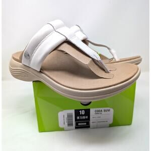 Kuru CODA Suvi Women's Slip-On Sandal White Sand Orthotics Foot Pain Relief Sz10
